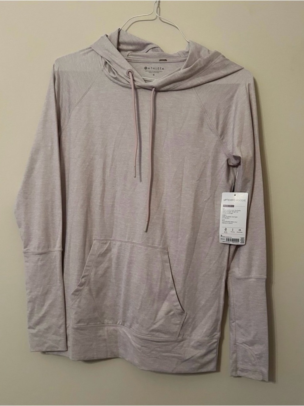 Athleta Uptempo Pullover Hoodie Size Small Lilac NWT